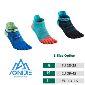 Chaussettes de sport 3 paires de chaussettes d'orteil Aonijie courent un poids léger non-présentant cinq doigts coulant de football de basket-ball yoga chaussettes féminines Marathon Race Femme 231009