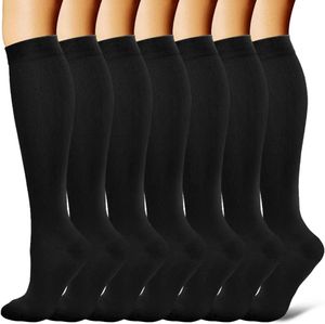 Chaussettes de sport 367 paires Compression hommes femmes en cours d'exécution varices œdème genou haut 30 MmHg jambe soutien Stretch bas 231213