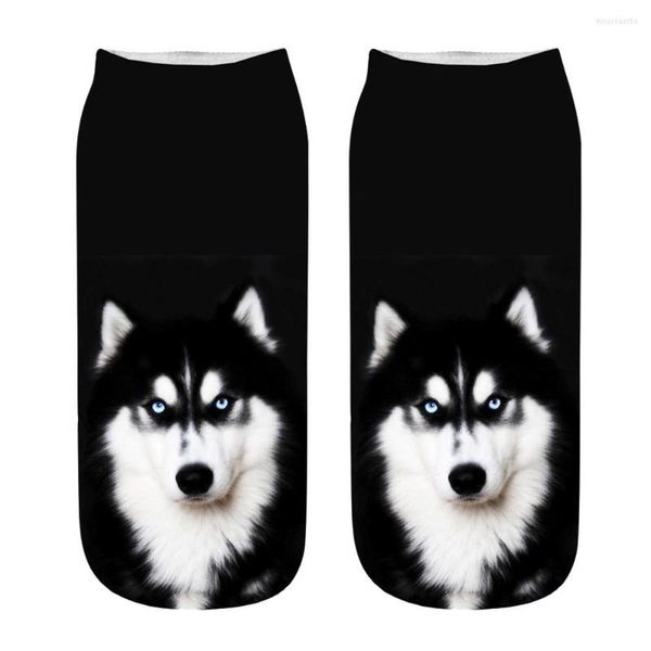 Calcetines deportivos 3D perro impreso tobillera baloncesto estrella medias divertido Unisex deporte para hombres cesta calcetines #0116SMTY