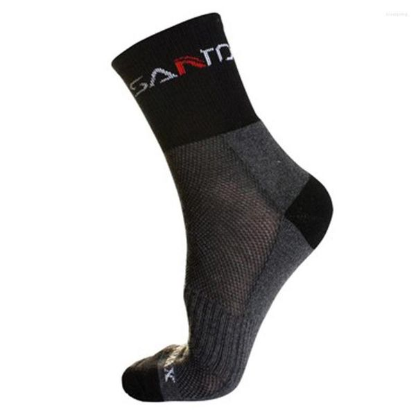 Chaussettes de sport 3 paires/lot SANTO séchage rapide hommes randonnée en plein air Camping cyclisme demi-épaisseur chaussette de course