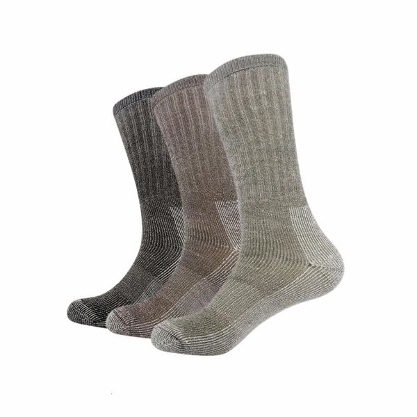 Chaussettes de sport 3 paires / sac Vihir hommes hiver rembourré laine mérinos haut genou randonnée en plein air Camping escalade cyclisme Ski 231213