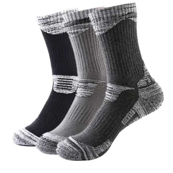 Chaussettes de sport 3 paires lot hiver Ski thermique hommes femmes Snowboard thermochaussettes cyclisme Trekking randonnée 231213