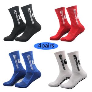 Chaussettes de sport 4 paires Style TS chaussettes de football rondes en silicone ventouse Grip anti-dérapant chaussettes de football sport hommes femmes chaussettes de baseball 231102