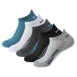 Calcetines deportivos 5 pares de algodón corto para hombre de alta calidad para mujer LowCut Crew tobillo malla transpirable verano Casual suave hombres calcetín 230617