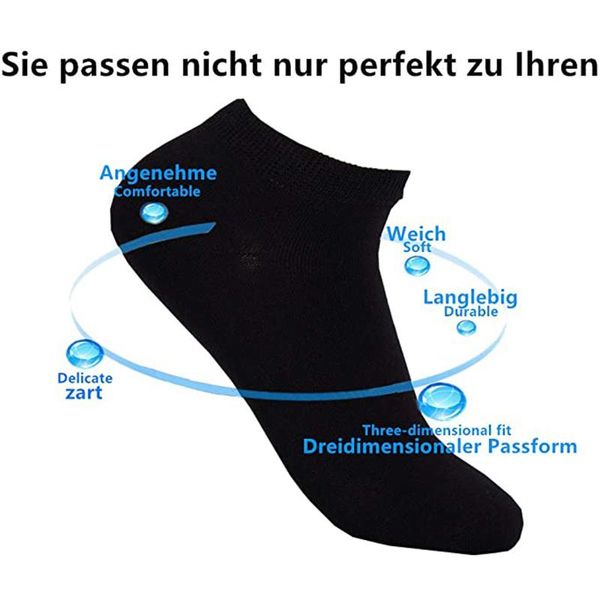 Chaussettes de sport 5 paires de fibres hautement élastiques pour hommes et femmes, demi-courtes, respirantes, couleur unie