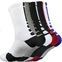 Calcetines deportivos 5 parejas Men Socks Sports Socks con amortiguación de baloncesto Terry Cycling corriendo senderismo de senderismo