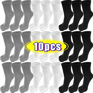 Chaussettes de sport 5 paires Casual cinq orteils longs hommes sueur déodorant doigts séparés bas mâle antidérapant tube moyen cheville Sox 231128