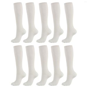 Chaussettes de sport 5 paires hommes femmes grossesse voyage infirmières bas varices pour courir genou haute Compression randonnée antidérapant