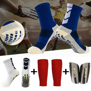 Calzini sportivi Un set di fondi per asciugamani da calcio antiscivolo Coprigambe da calcio ad alta elasticità Shin Guard Dispositivi di protezione sportiva per adulti e bambini 230718