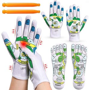 Gants de réflexologie de l'acupression de chaussettes sportives et massage de poit