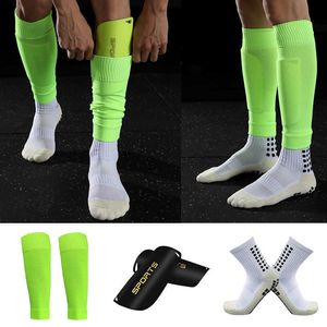 Sportsokken volwassen maat 1 set hoog elastische voetbalpoot cover anti slip sokken shin pads professionele sportbeschermingsuitrusting geschikte p230511