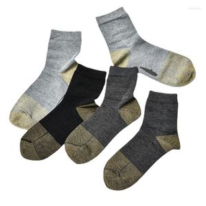 Chaussettes de sport Fibre antibactérienne et déodorante Mid-tube 6 paires par ensemble Chaussette de course à pied pour homme Cyclisme de haute qualité