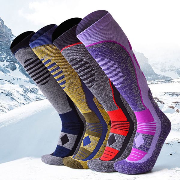 Chaussettes de sport respirant épais coussin genou haute hiver snowboard Ski chaud thermique montagne randonnée longue Ski 230824