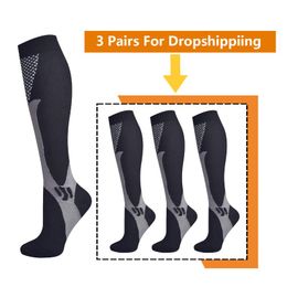 Sportsokken Brothock 3 Paar Voor Drop Compressie 20-30 MmHg Atletisch Nylon Voedingskousen SportSports SportsSports