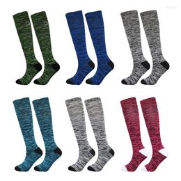 Sports Socks Compression Professional Running Pressure Stretch Long Striped Tall Yoga