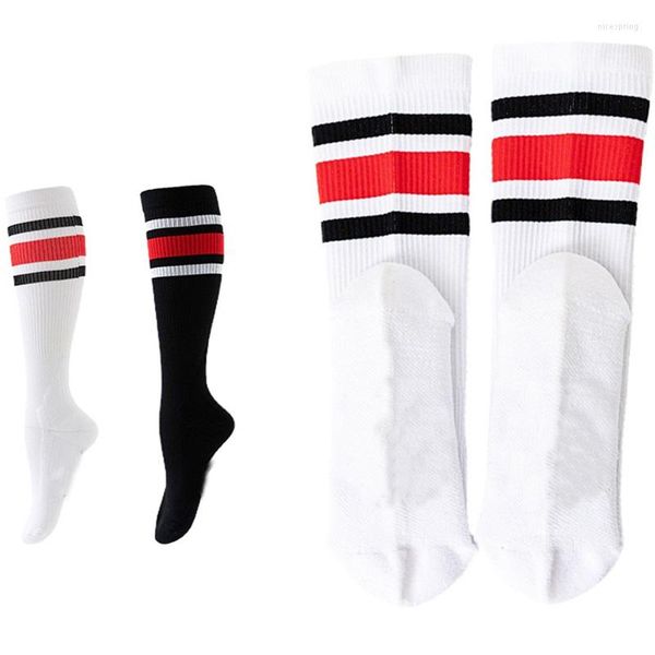 Chaussettes de sport Compression Unisexe Stripe Running Athletic College Style Long Outdoor Travel Football Respirant Sport