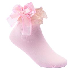 Calcetines deportivos de algodón para danza primavera otoño niños encaje de flores sólido chico niñas Floral Ballet calcetín antideslizante transpirable 5-12Y
