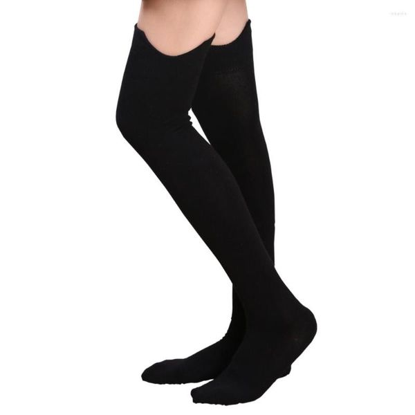 Chaussettes de sport en coton pour femmes et filles, cuissardes hautes, décontractées, longues, amples, Style coréen, tricotées, chaudes, hautes, au-dessus du genou, bas doux