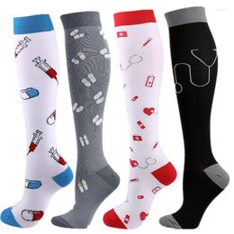 Chaussettes de sport Est bas de Compression 20-30 Mmhg adaptés aux varices soins infirmiers course à pied Circulation grossesse œdème diabète