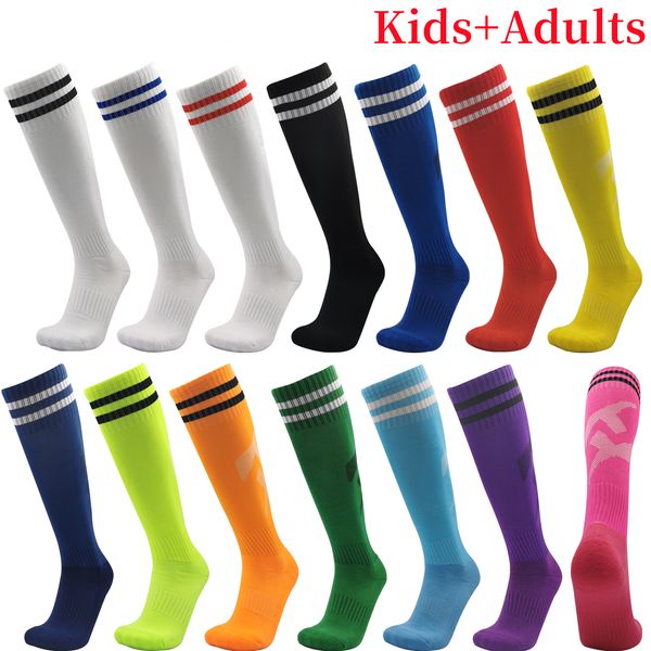 Calcetines deportivos Fútbol de alta calidad Tubo largo Rodilla Algodón Niños Legging Medias Fútbol Béisbol Correr Deporte Adultos Niños 230413