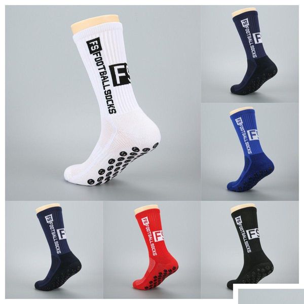 Chaussettes de sport FS Grip Football Soccer chaussette antidérapante épaissie pour les hommes Femmes extérieures Livraison de drop