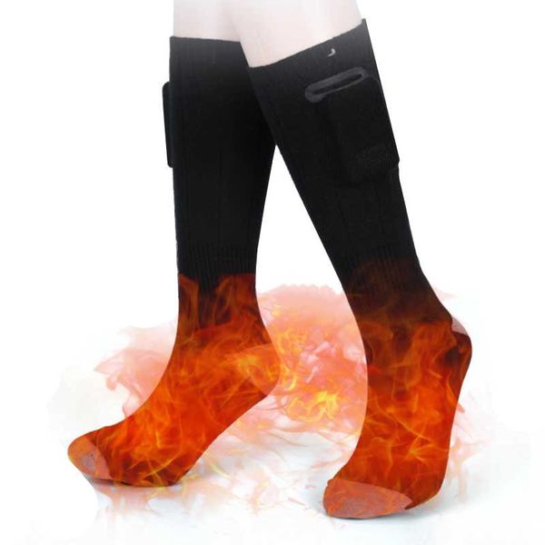 Chaussettes de sport contrôle chauffant chauffage électrique batterie Rechargeable hiver thermique hommes femmes extérieur pour moto