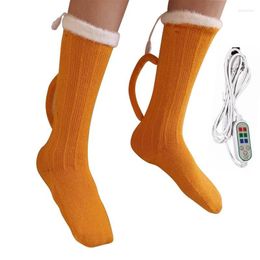 Chaussettes de sport chauffantes pour le ski lavable électrique hiver automne Camping randonnée moto chaud coton chauffe-pieds
