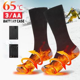 Chaussettes de sport chaussettes chauffantes hiver pur coton électrique 4000mAh chaussettes chauffantes hommes femmes sport charge garder les pieds au chaud chaussettes de Ski 231201