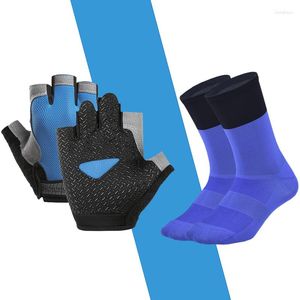 Chaussettes de sport de haute qualité pour hommes et femmes, cyclisme, vélo, plein air, course à pied, basket-ball, avec ensemble de gants, Option