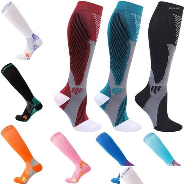 Chaussettes de sport Honeycomb Dot Football Top Qualité Marque Professionnelle Sport Respirant Vélo Bas De Football En Plein Air Chaussette Calcetines D Dhwpy