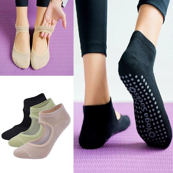 Sports Socks Infilar Mujeres Silicona Yoga sin deslizamiento sin deslizamiento de algodón sin algodón transpirable Fitness Pilates Dance Ladies