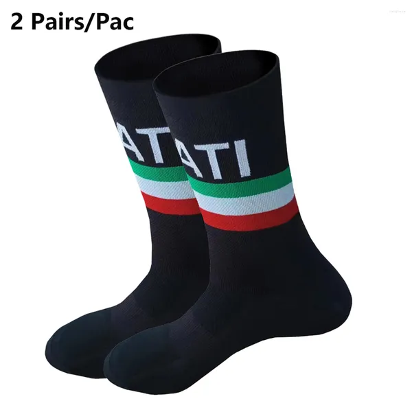 Calcetines deportivos Italia Ciclismo Quick Black Dry Medio Fútbol Fútbol Hombres Mujeres Copa redonda Anti Slip Carrera MTB Bike