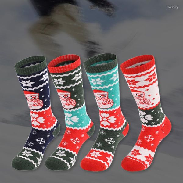 Chaussettes de sport enfants Ski paires Pack hiver chaud Snowbord pour garçons filles thermique épaissir coton randonnée longue respirant haute élastique