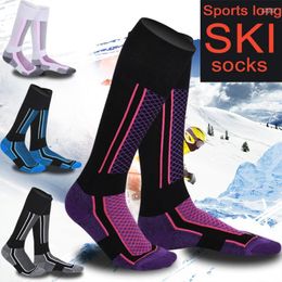 Chaussettes de sport longues, épaisses, résistantes à l'usure, chaudes et respirantes, pour le Ski en plein air, le cyclisme, la chasse, l'escalade, thermiques, hiver