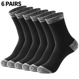 Chaussettes de sport hommes coton 6 paires Lot haute qualité décontracté course noir blanc mâle longue grande taille ue 38 48 231128