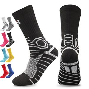 Chaussettes de sport hommes Elite basket-ball Fitness en plein air randonnée cyclisme athlétique Compression coton serviette bas équipage thermique