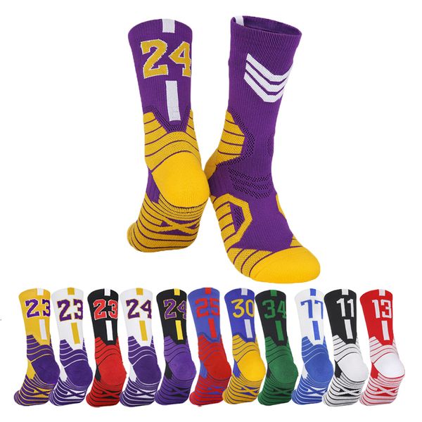 Chaussettes de sport Chaussettes de basket-ball pour hommes Non-Silp Number Chaussettes de sport professionnelles Genou Haut Épaissi Serviette Bas Enfant Match Baloncesto Chaussettes 230603