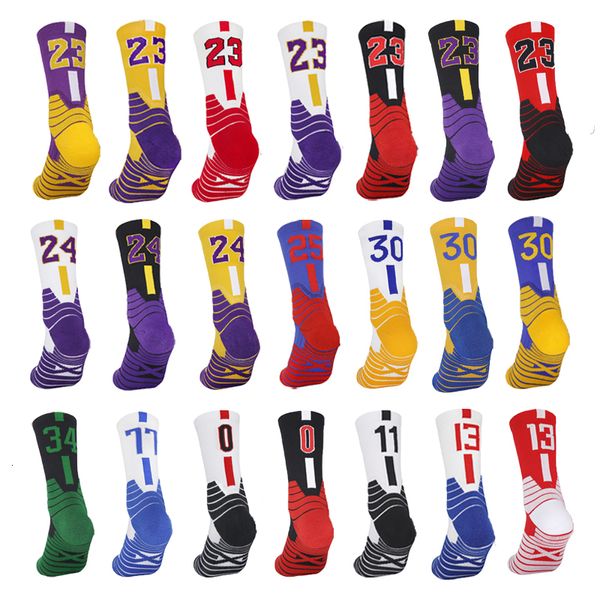 Chaussettes de sport Chaussettes de basket-ball pour hommes Nombre Chaussettes de sport Genou Épaissi Serviette Bas Cyclisme Course Panier Enfant Adulte Calcetines Chaussettes 230603