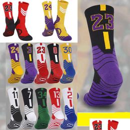 Chaussettes de sport hommes serviette bas basket-ball entraînement respirant anti-dérapant équitation fitness mâle plus épais hommes longs football en plein air Drop Del Dhi2R