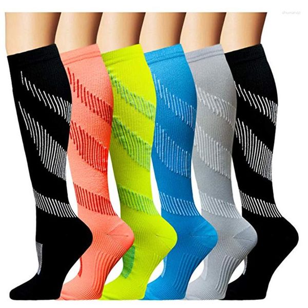 Chaussettes de sport hommes femmes Compression professionnelle Football activités de voyage respirantes pour les infirmières attelles de tibia vol