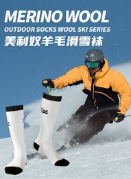 Chaussettes de sport mérinos kaki Ski wol pour pria wanita olahraga tebal sepenuhnya randonnée insulasi panas et musim dingin 230905