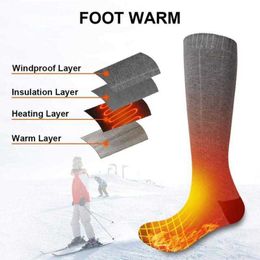 Sportsokken Outdoor Ektrische verwarmde Boat Feet Warmer USB Oplaadbare anti-Koude opwarming Wasbaar zonder batterijen L221026