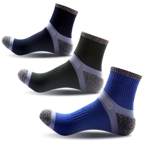 Calcetines deportivos para exteriores, senderismo, hombres, cojín absorbente de humedad, anillo de absorción antideslizante, soporte para el arco, secado rápido, mantiene el calor