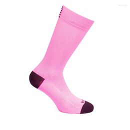 Calcetines deportivos Colores rosados ​​Unisex Brand Professional Sport Bicicleta de bicicleta de carretera transpirable Ciclismo de carreras al aire libre