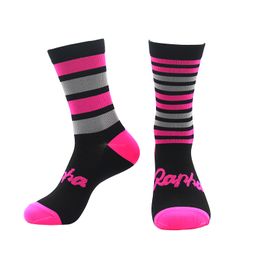 Chaussettes sportives rose de haute qualité pro équipe mènes femmes cyclistes chaussettes mtb vélo respirant bicycle en plein air 230811