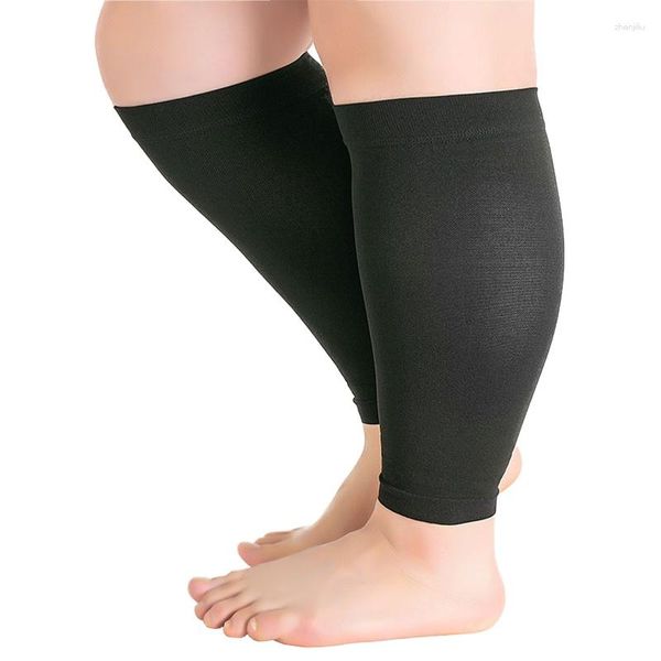 Chaussettes de sport grande taille S-7XL course athlétisme manches de Compression jambe mollet hommes 30-40mmHg bas sans orteil varices chaussette