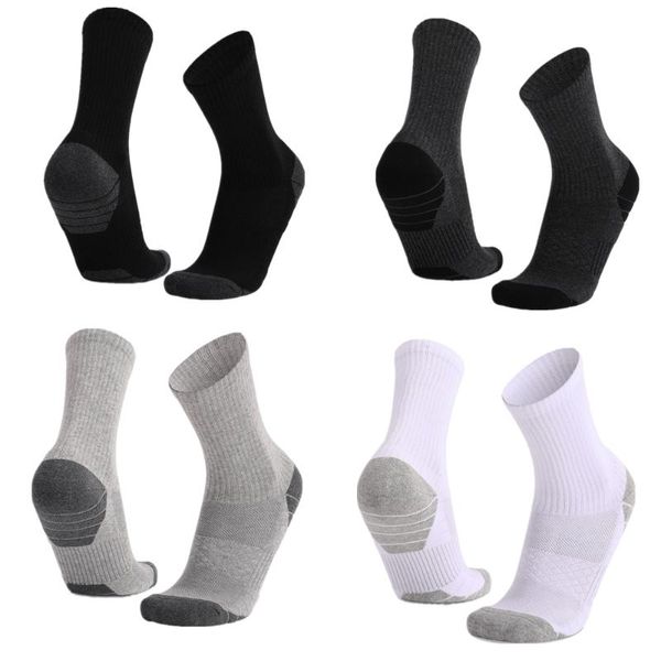 Chaussettes de sport couleur Pure basket-ball Jogging respirant séchage rapide Fitness cyclisme Baseball skateboard Compression adulte