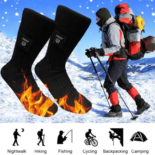 Calcetines deportivos Recargable Calentamiento eléctrico Lavable Unisex Cálido 3 Temperatura Ajustable Resistente al agua Para Camping Esquí