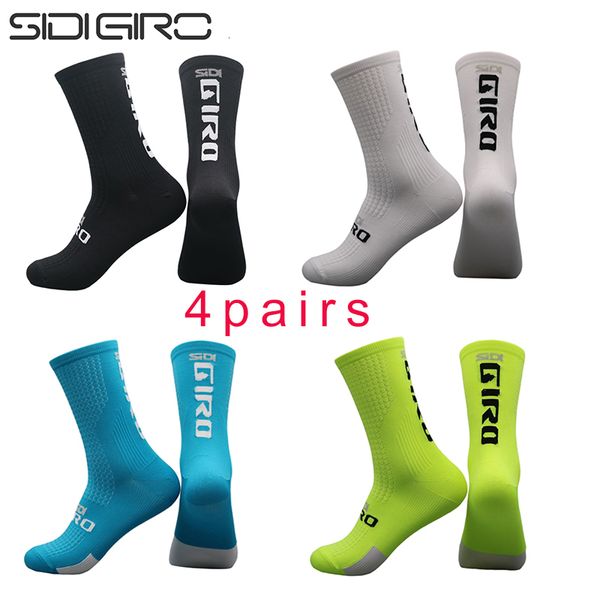 Chaussettes de sport SIDIGIRO 4 paires vélo vélo infirmière Compression route course vtt genou blanc drôle marque noir 230814