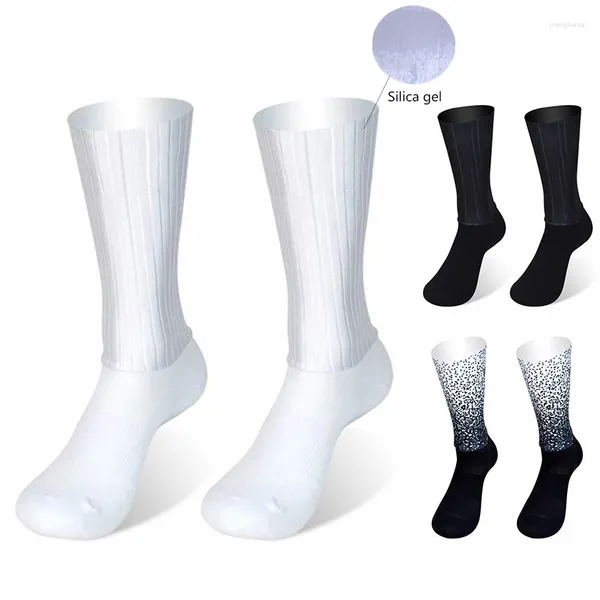 Chaussettes sportives silice d'été d'équipe aérodle cyclisme gel non glissant respirant pro racing hommes femmes calcitines ciclismo